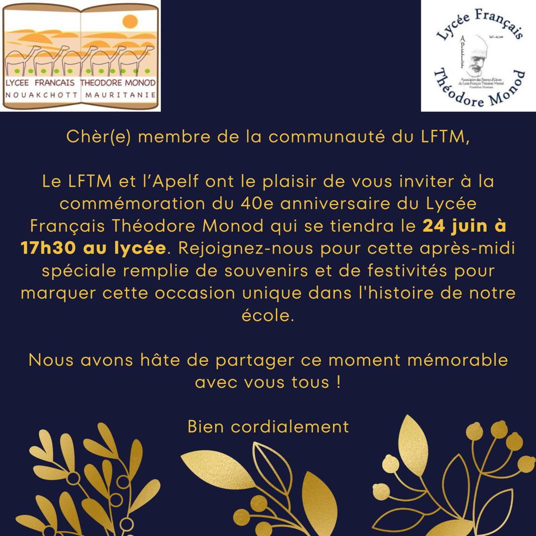 La commémoration des 40 ans du lycée Français Théodore Monod
